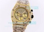 Iced Out Audemars Piguet Replica Royal Oak Chronograph Watch Yellow Gold Diamonds